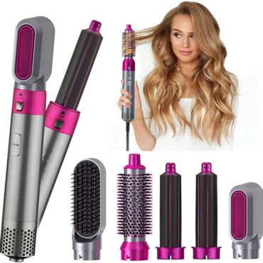 Hair Dryer 5 in 1 Hot Air Brush Styler Detachable Hair Styler Rotating Electric Hair Dryer