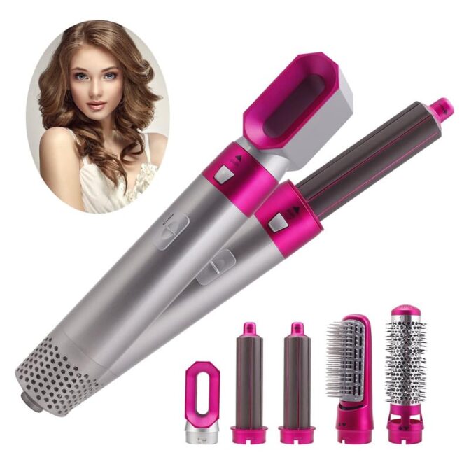 Hair Dryer 5 in 1 Hot Air Brush Styler Detachable Hair Styler Rotating Electric Hair Dryer