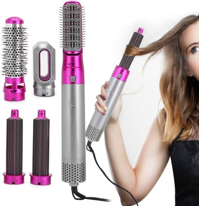 Hair Dryer 5 in 1 Hot Air Brush Styler Detachable Hair Styler Rotating Electric Hair Dryer